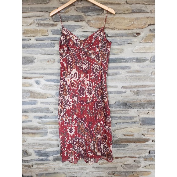 Ann Taylor Silk Floral Slip Dress 14 - Picture 1 of 9